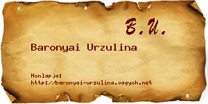Baronyai Urzulina névjegykártya